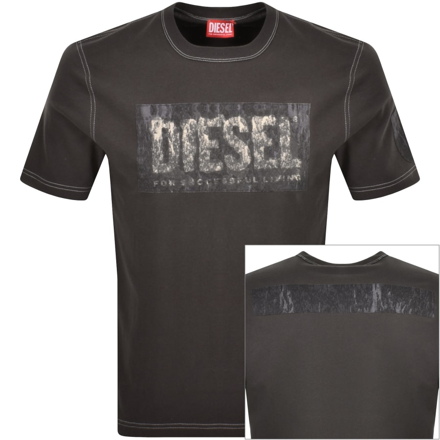Tシャツ・カットソー Diesel T-Adjust Cotton T-Shirt Diesel T Adjust Q1 T Shirt Grey | Mainline Menswear United